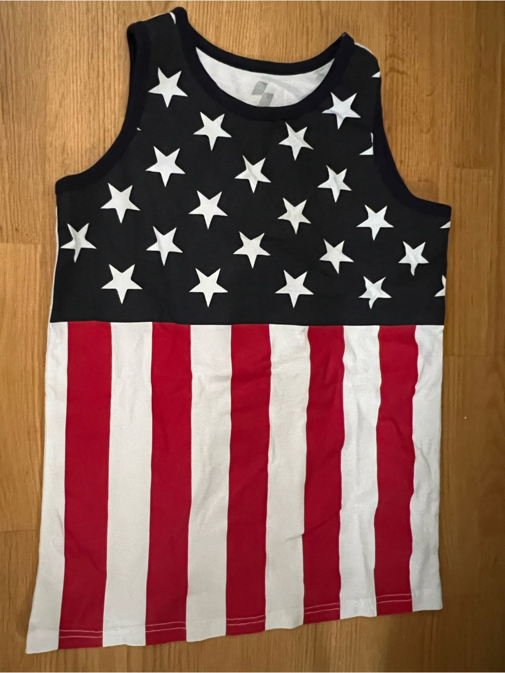 American Flag Star & Stripe Tank Top - Black, White, Red